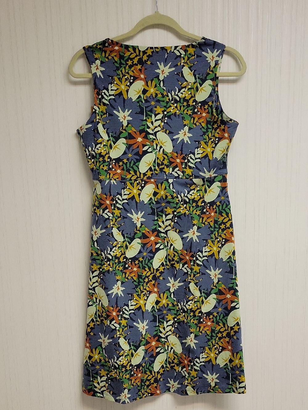 Toad&Co Blue Floral Midi Rosemarie Dress W/Green & Orange Accents New Medium - Picture 3 of 7